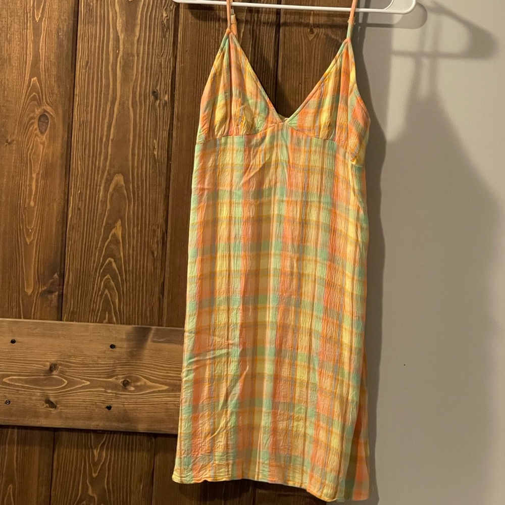 Billabong Pastel Plaid Slip Dress
